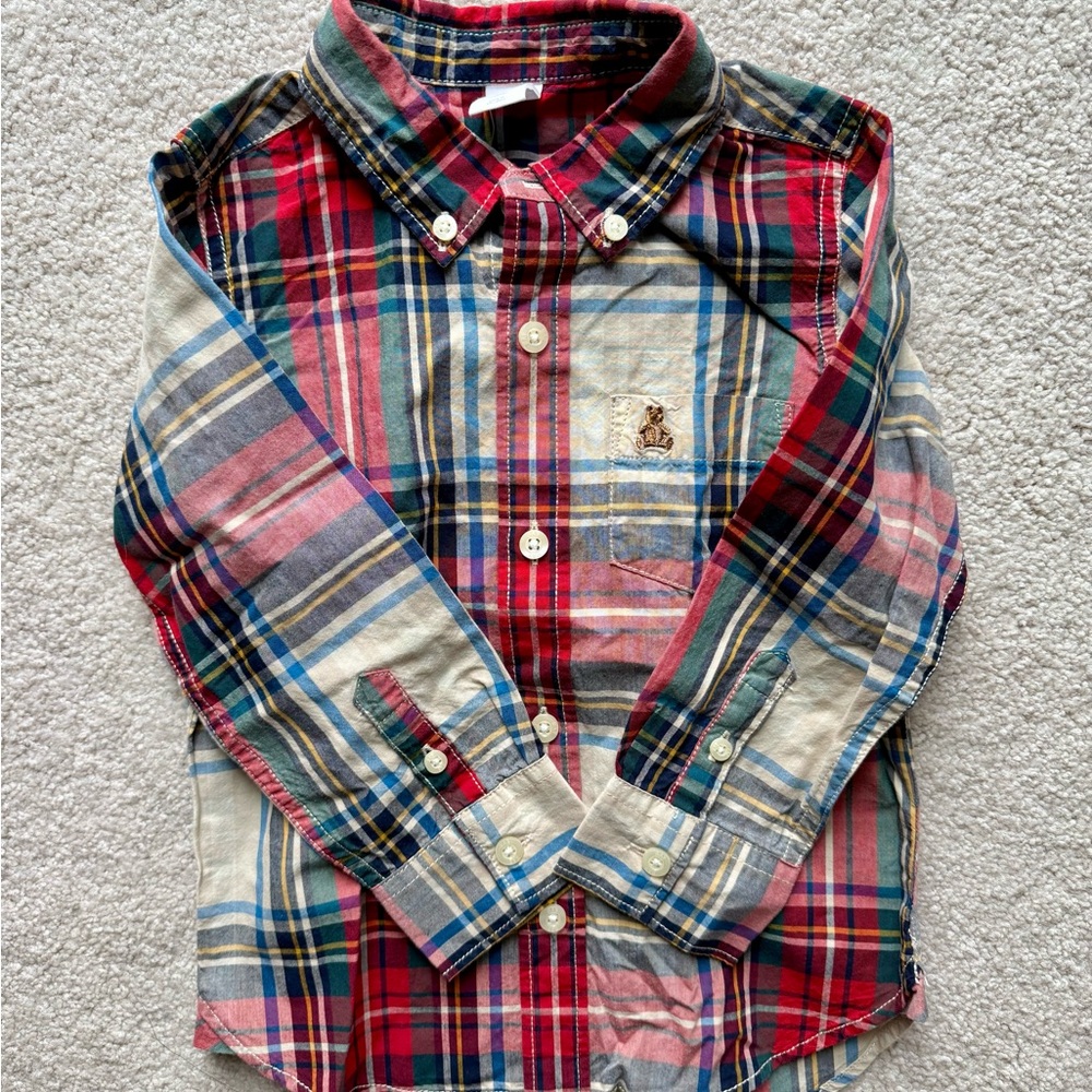 GAP Multicolor Plaid Kids Button Down Shirt